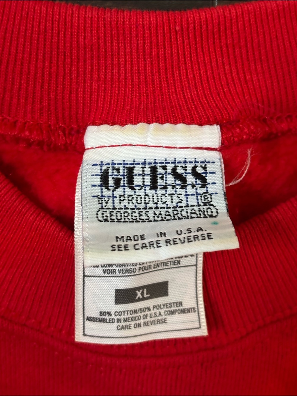 Vintage Guess Jeans USA Red Spell Out Crewneck XL - Picture 5 of 6